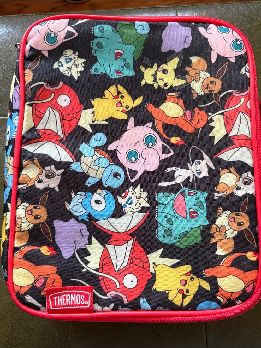 Thermos Kids Lunch Box Pokémon Pattern Black with Red Trim